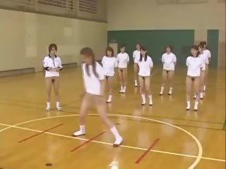 Japonsko teens traning zgoraj brez v na telovadnica