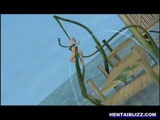 3d анімаційний мультиплікація вулиця дівчина грубий трахкав по змія неймовірно величезний