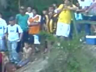 Crazy Latins Having xxx film In The River While Rest Of The Village Looking video