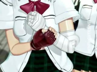 Krūtainas 3d anime palaistuve izpaužas pavirši